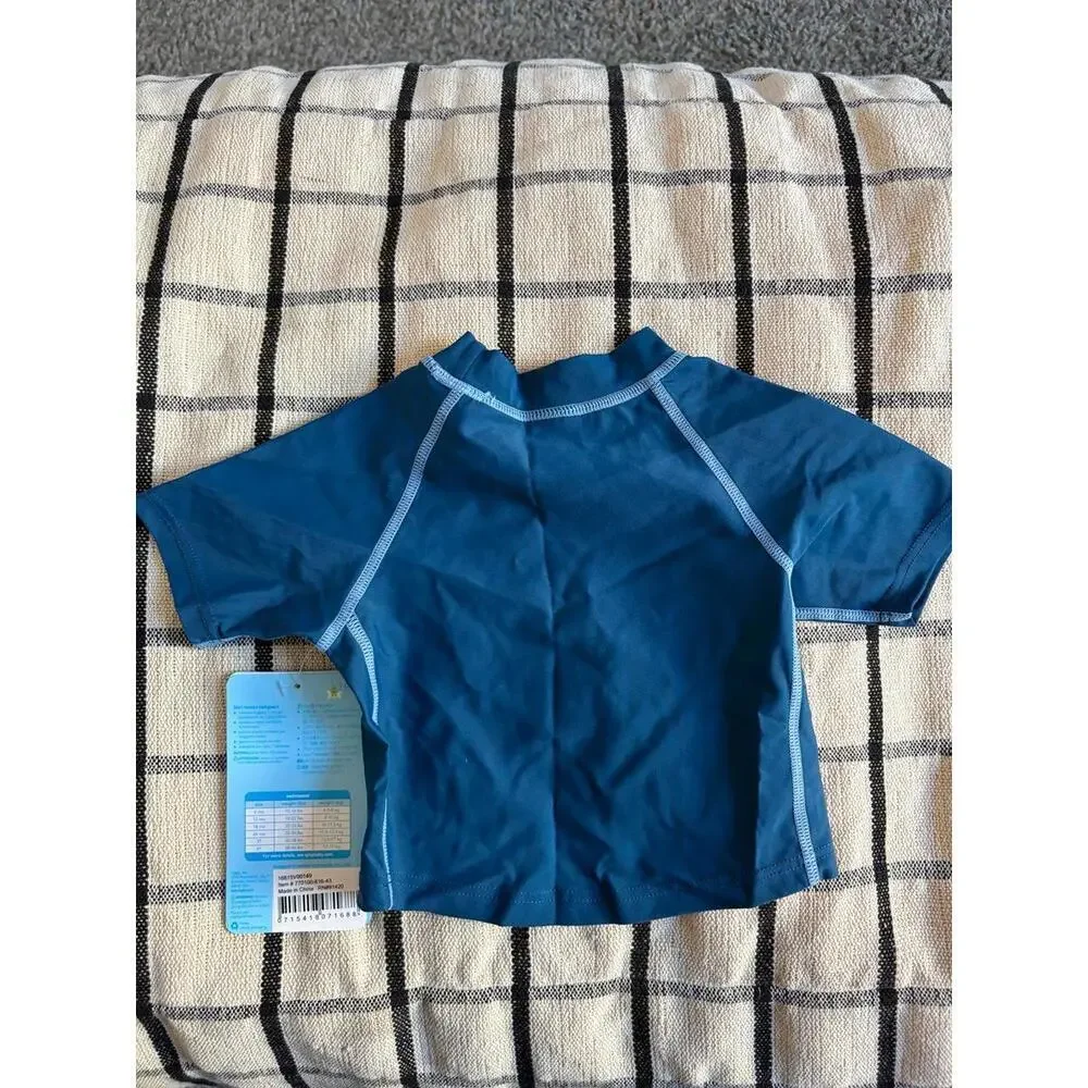 NWT I Play Rashguard UPF50+ Navy Blue Short Sleeve size 12 Months Unisex